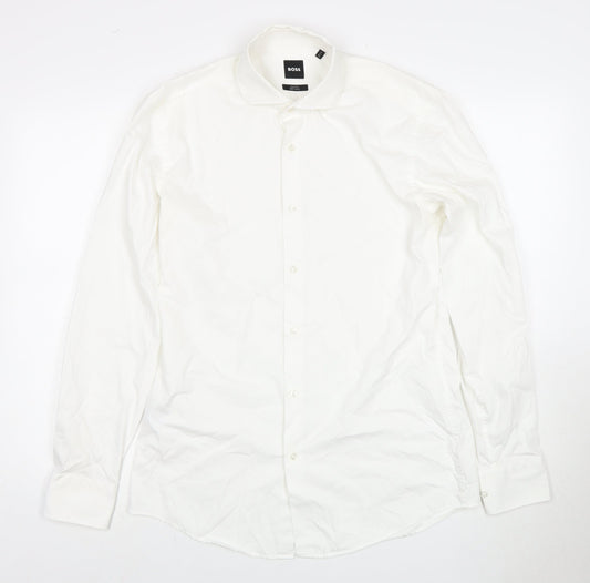Boss Men's White Cotton Dress Shirt M