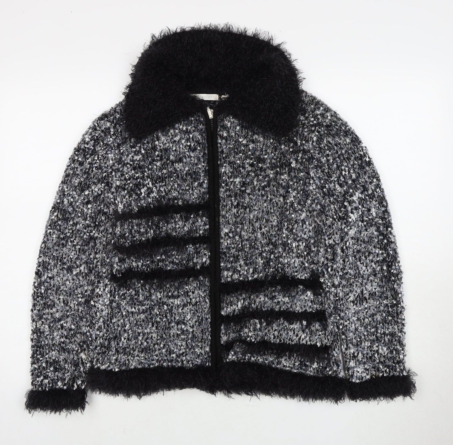Lauren Scott Women's Black Fur Trim Jacket, Size S