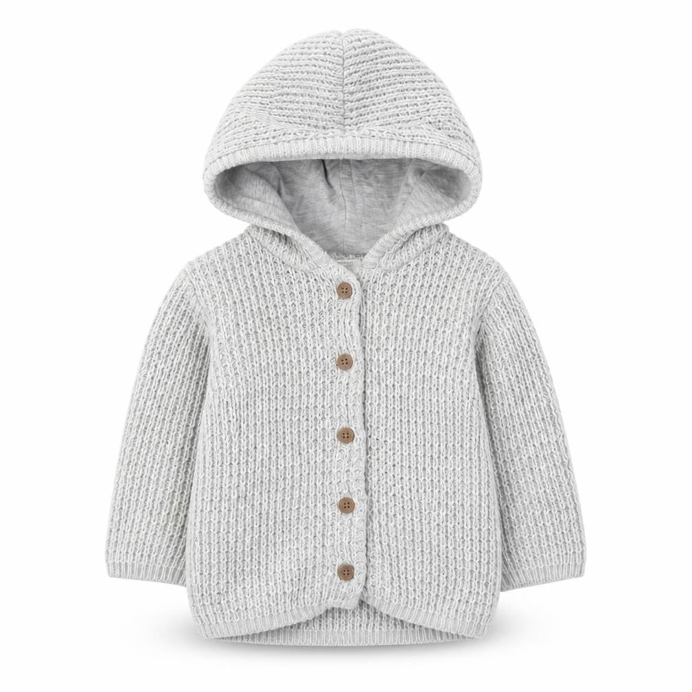 Mamas & Papas Baby Grey Hooded Cardigan 0-3 Months Unisex