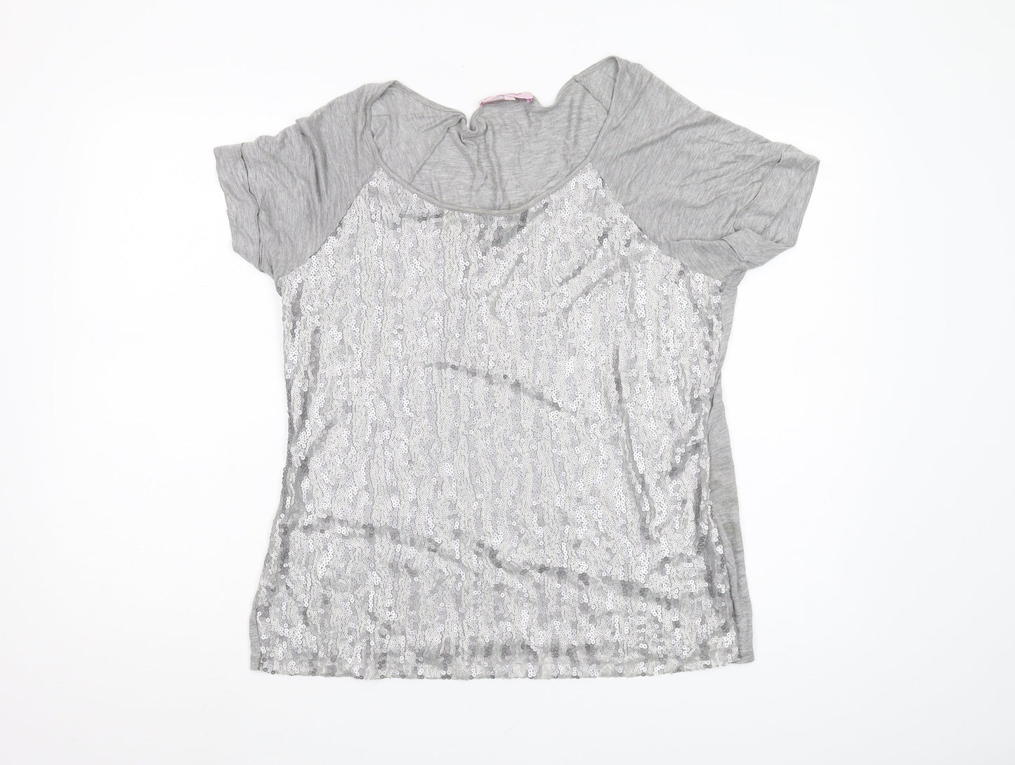 Marks and Spencer Grey Sequin Women's T-Shirt Size 14