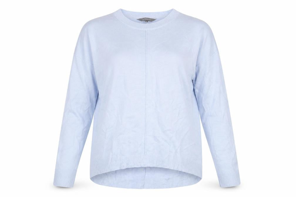 Front view of Principles Women's Blue Crew Neck jumper, size 10