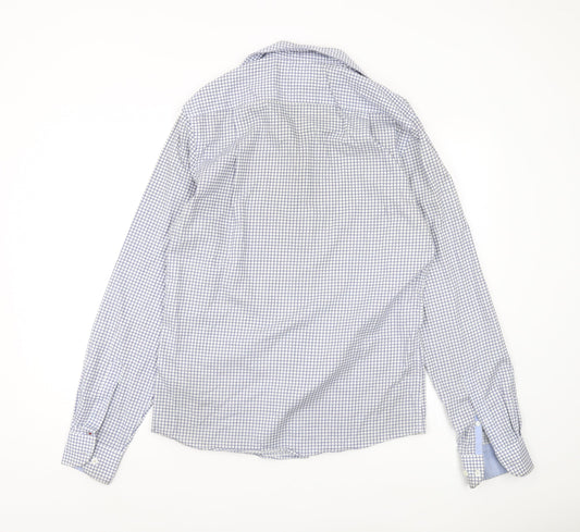Tommy Hilfiger Men's Blue Check Button-Up Shirt M