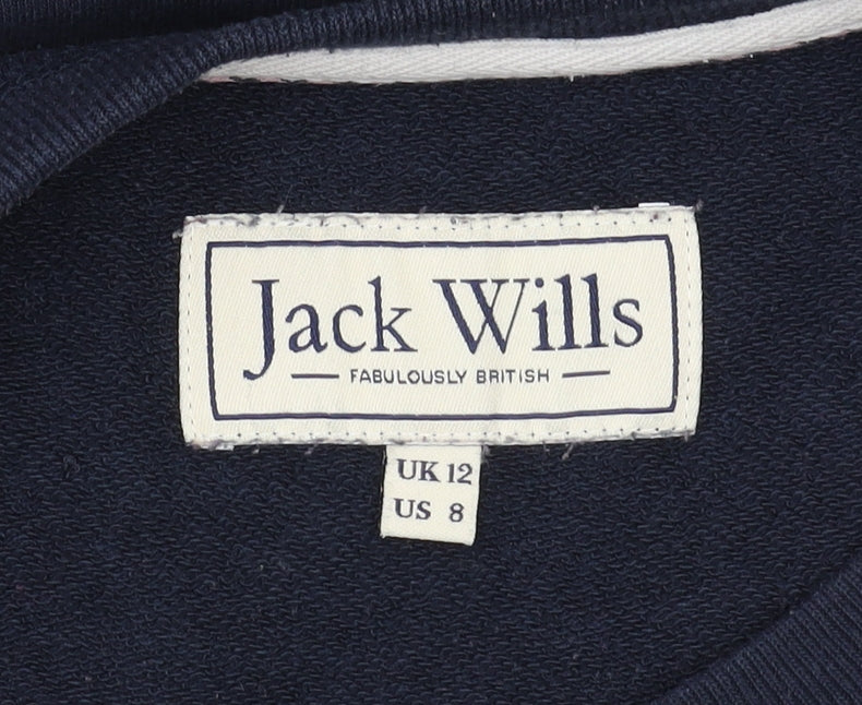 Jack Wills Women's Blue Logo Pullover Sweatshirt Size 12