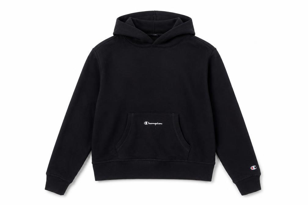 Champion Girls Black Pullover Hoodie - Large Logo Casual