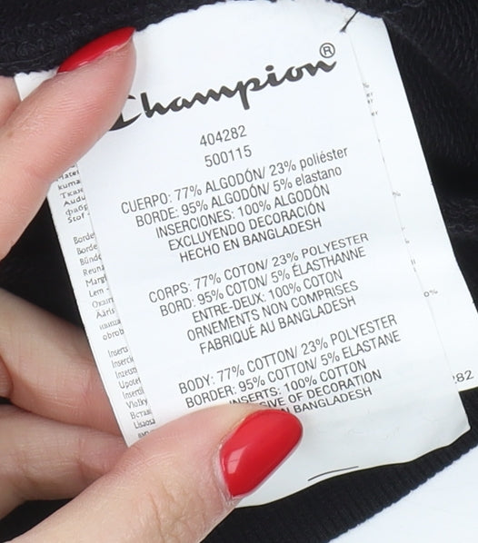 Champion Girls Black Pullover Hoodie - Large Logo Casual