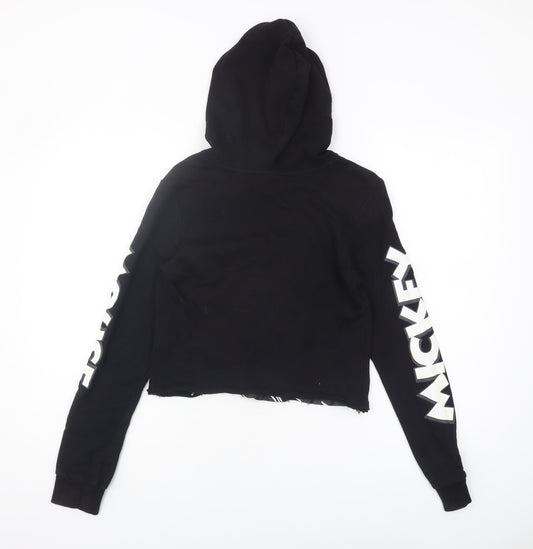 H&M Girls Mickey Mouse Black Hoodie, Size 12-14 Years