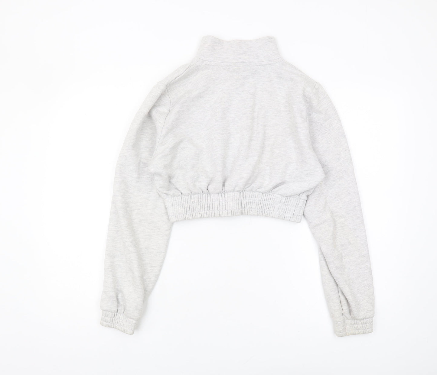 Gym King Women's Grey Crop Sweatshirt Size 8 Full Zip