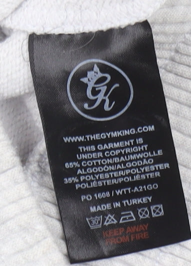 Gym King Women's Grey Crop Sweatshirt Size 8 Full Zip