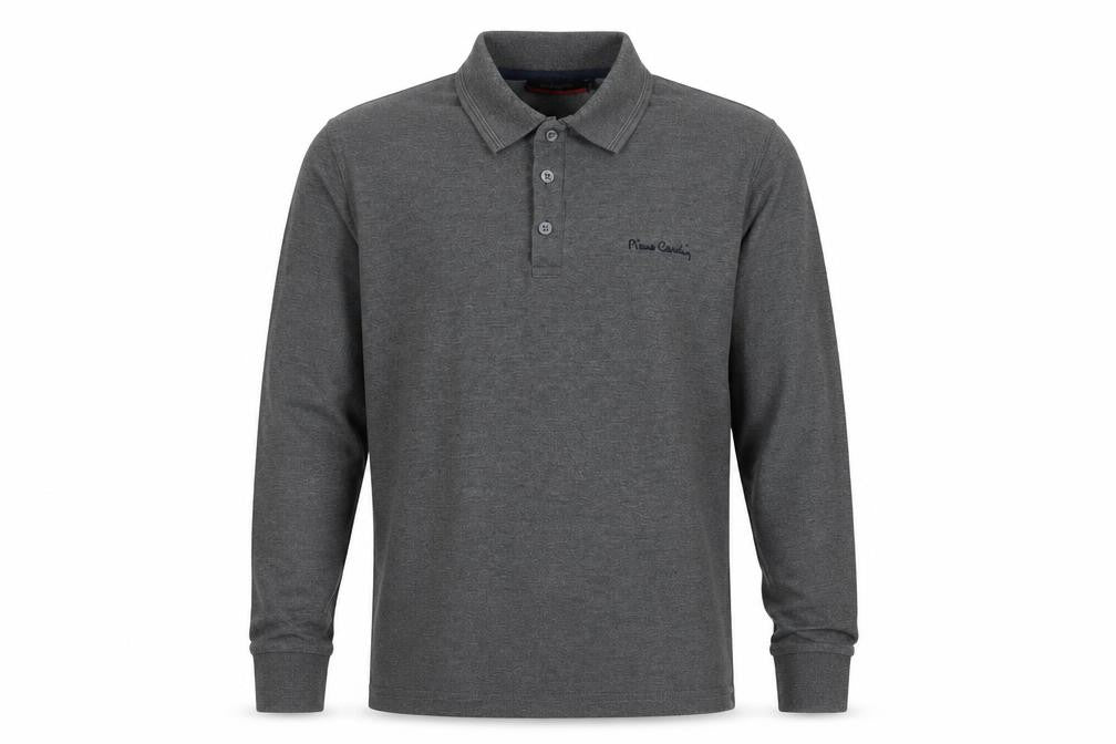 Pierre Cardin Men's Grey Long Sleeve Polo M