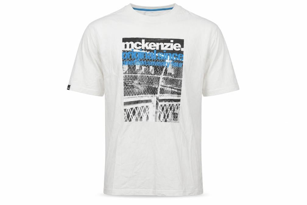 Mens UK Size L McKenzie White  Cotton T-Shirt