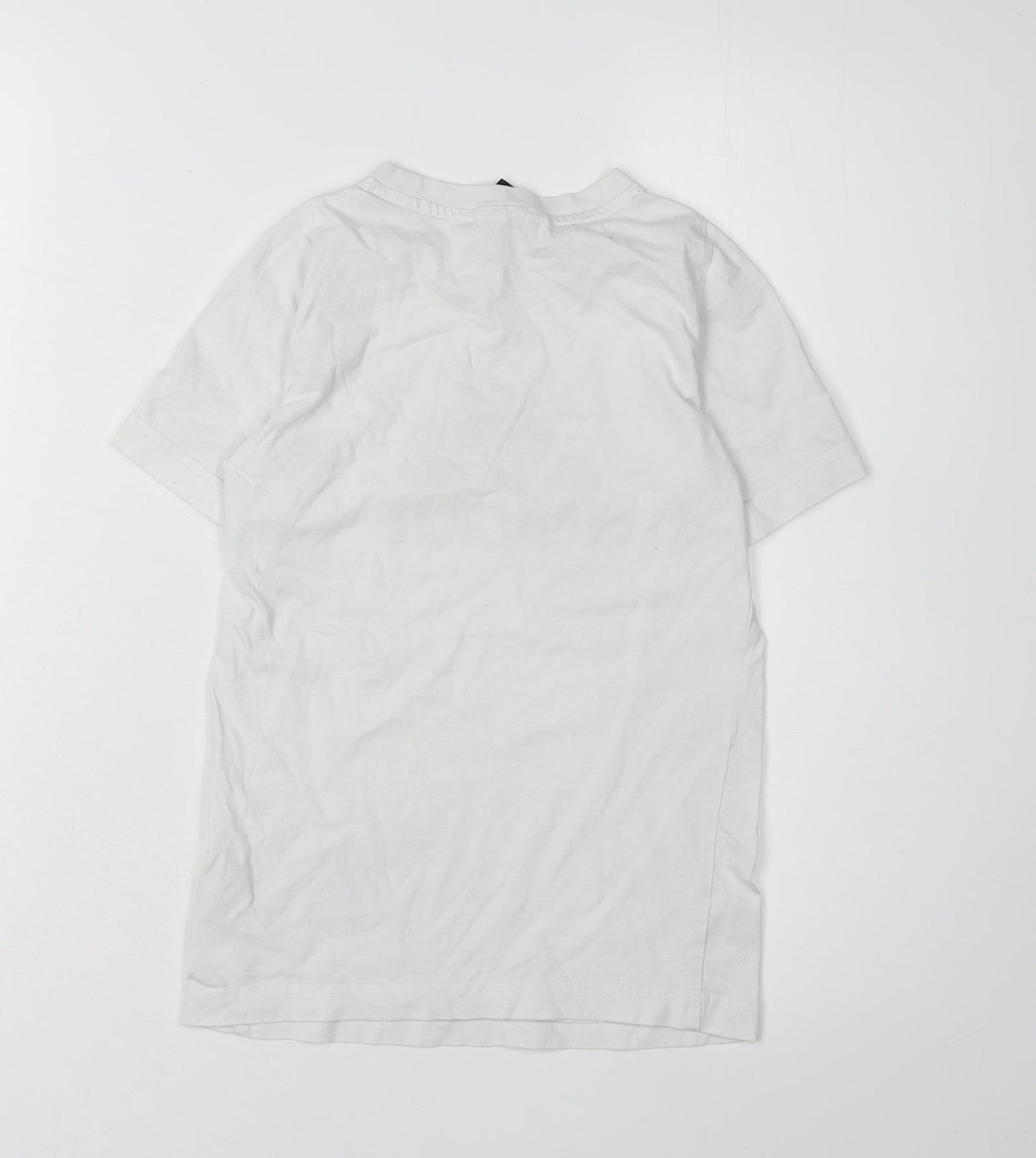 Adidas Boys White Logo T-Shirt, 2XS, Casual Short Sleeve