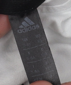 Adidas Boys White Logo T-Shirt, 2XS, Casual Short Sleeve