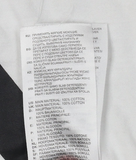 Adidas Boys White Logo T-Shirt, 2XS, Casual Short Sleeve