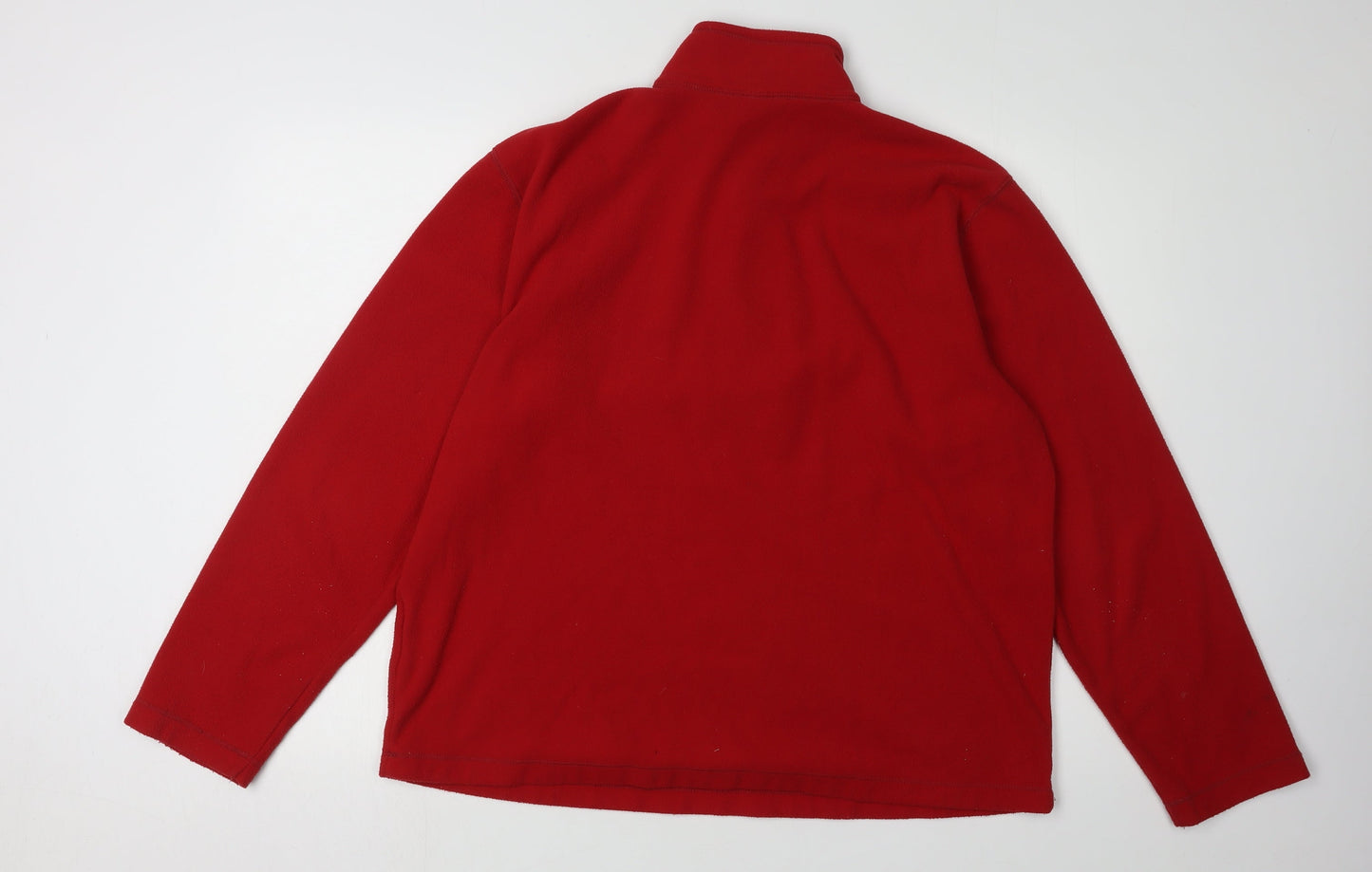 Lands' End Men's Red Fleece 1/4 Zip Sweatshirt M
