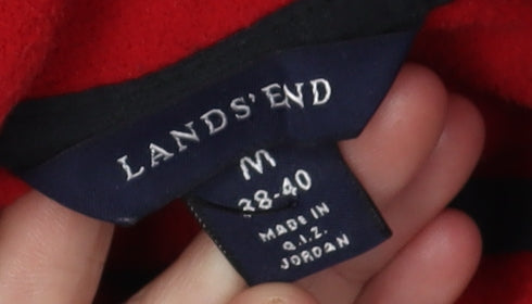 Lands' End Men's Red Fleece 1/4 Zip Sweatshirt M