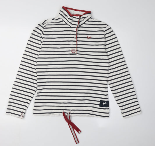 Joules Women's XS Black Striped Sweatshirt, Classic