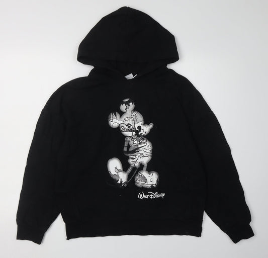 Disney Unisex Black Pullover Hoodie 2XS with Logo