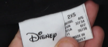 Disney Unisex Black Pullover Hoodie 2XS with Logo