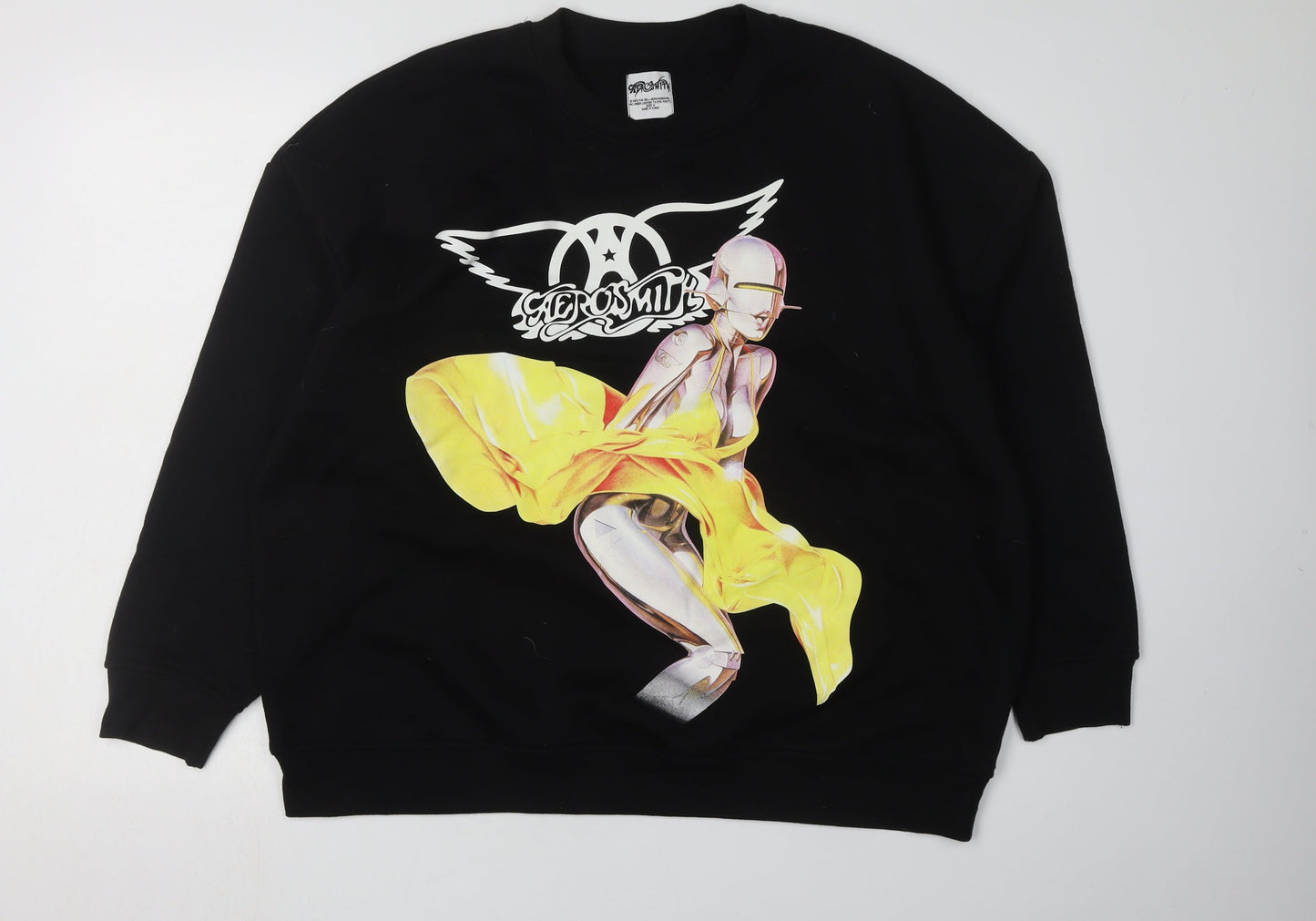 Aerosmith Black Pullover Sweatshirt Unisex M Music Graphic