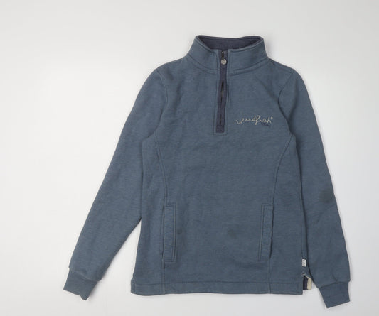 Weird Fish Women's Blue Pullover Sweatshirt Size 8