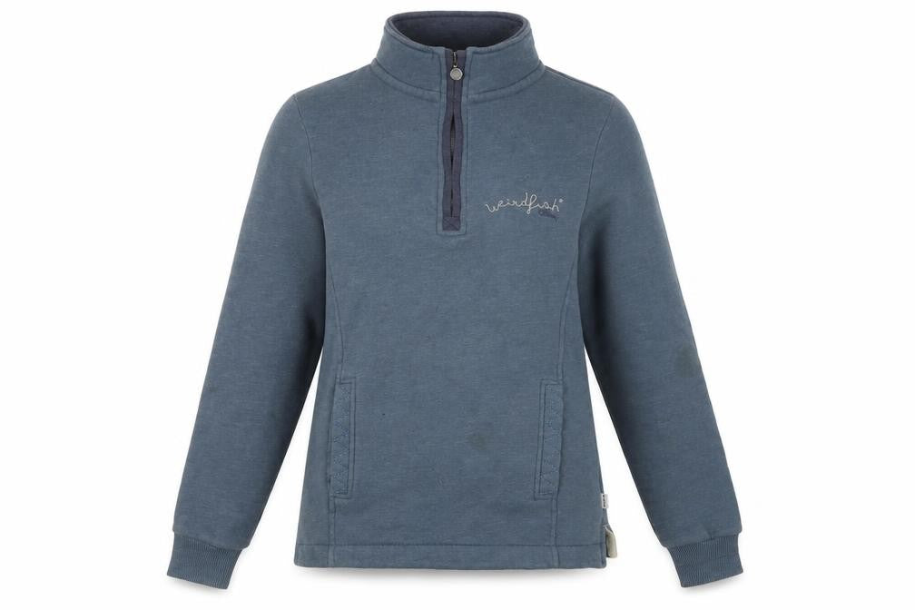 Womens UK 8 Regular Weird Fish Blue Pullover Sweatshirt
