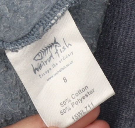 Weird Fish Women's Blue Pullover Sweatshirt Size 8