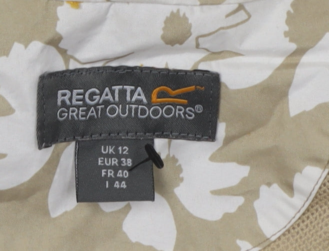 Regatta Women's Beige Floral Rain Coat Size 12