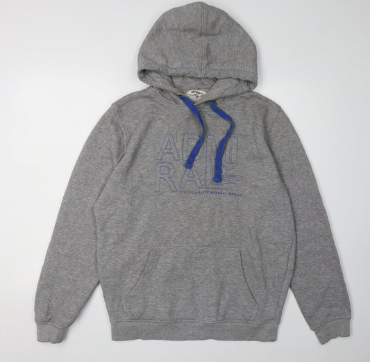 Admiral Men's Grey Hoodie M Pullover with Logo