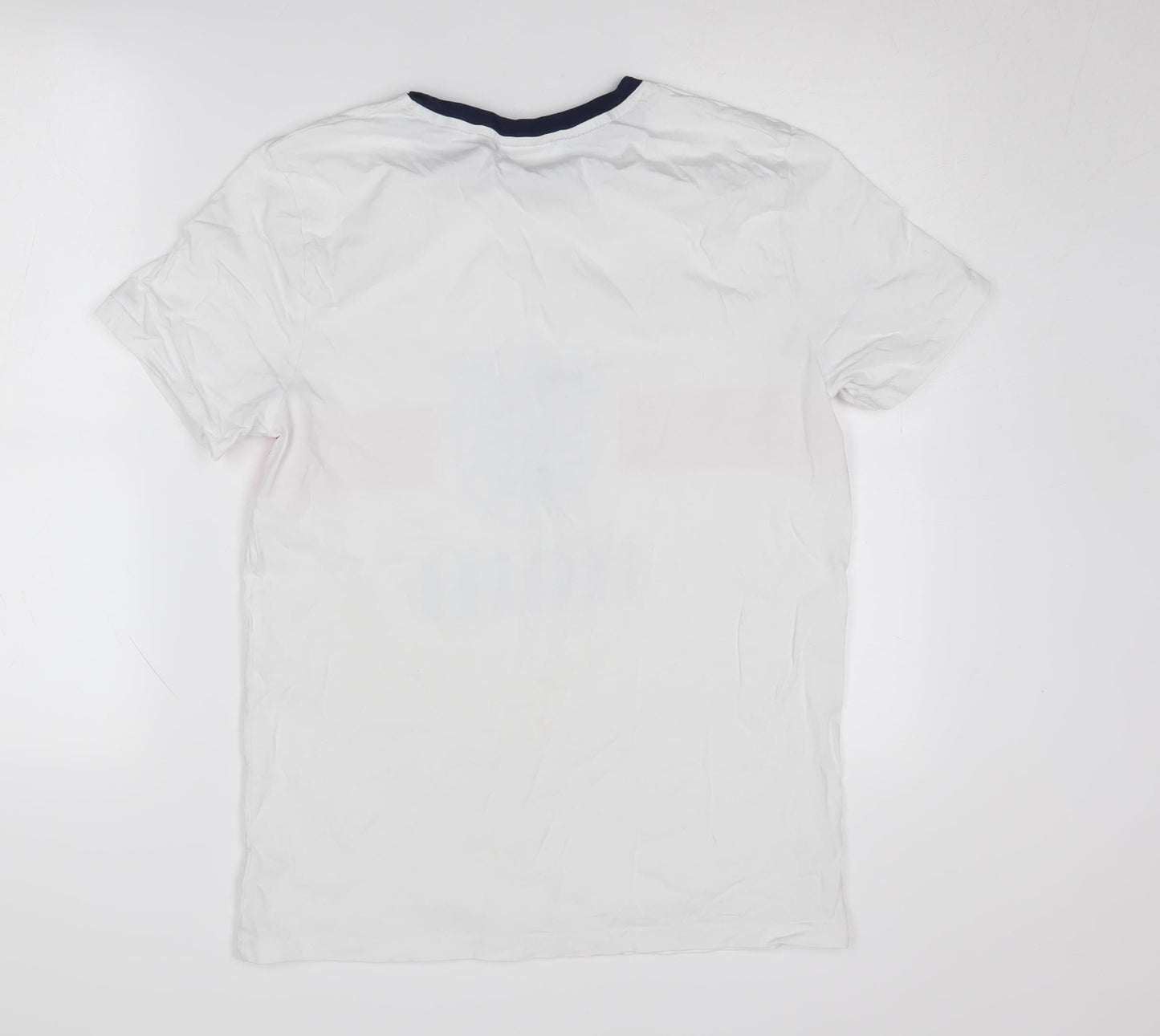 England Official Men's White Graphic Sports T-Shirt M