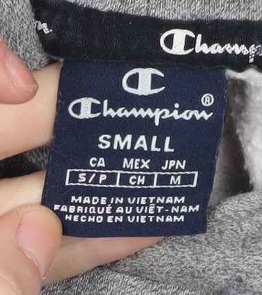 Champion Men's Grey Hoodie S Pullover Logo Design