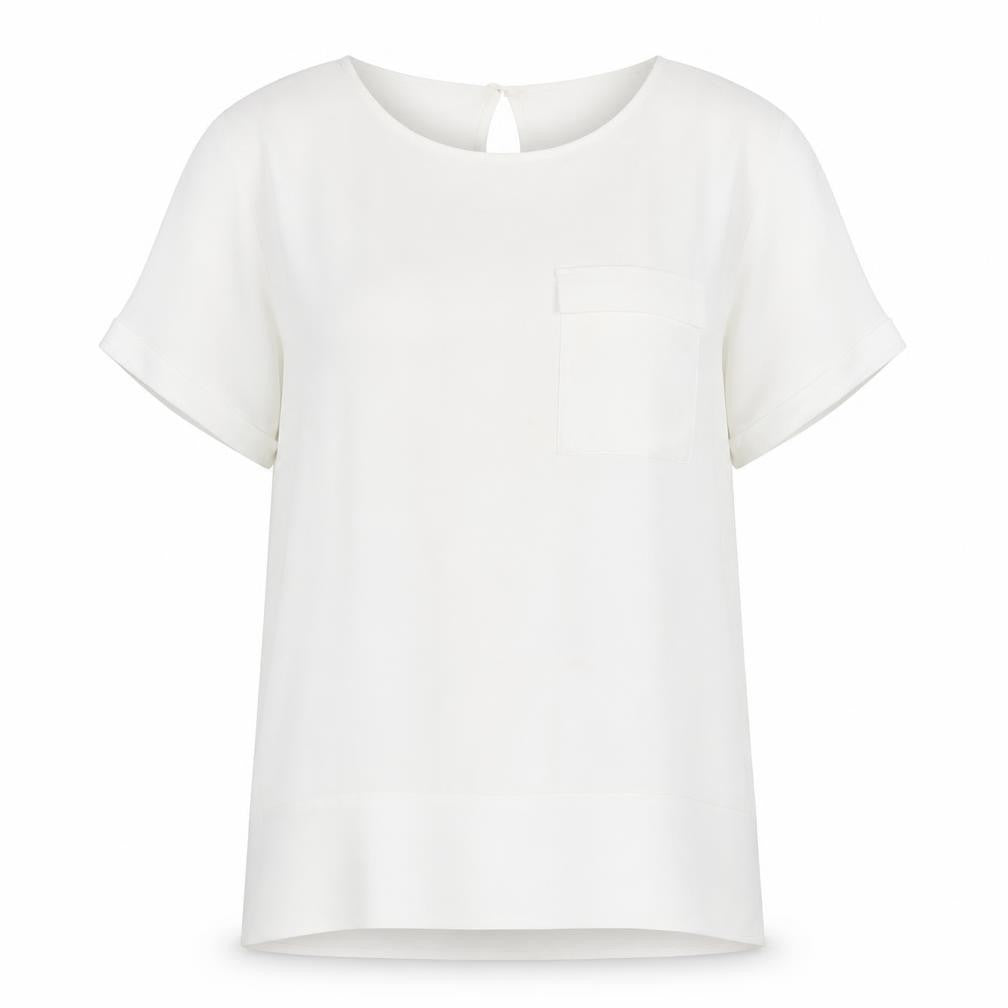 Womens UK Size XS French Connection White Polyester Blend T-Shirt