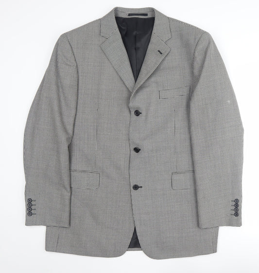 Charlton Gray Men's Black Check 46 Regular Suit Jacket
