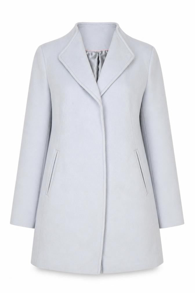 Marks & Spencer Women's Blue Long Coat - Size 10
