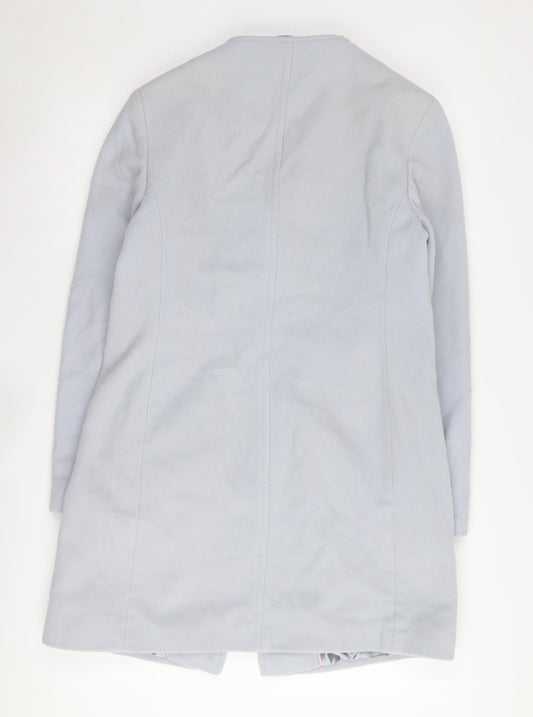 Marks and Spencer Women's Blue Long Coat - Size 10