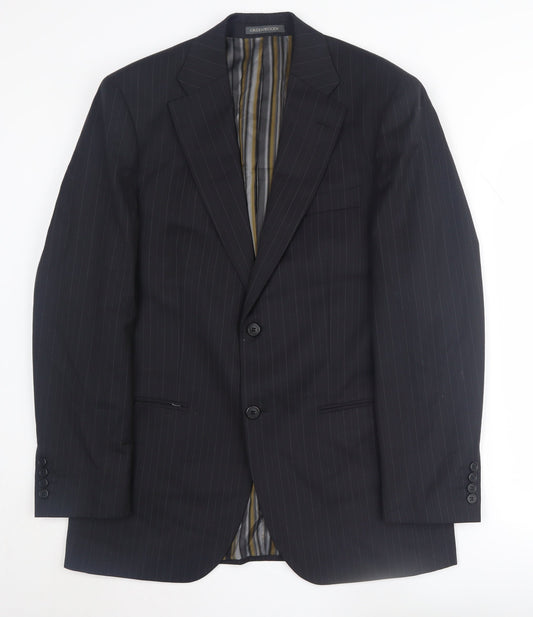 Greenwoods Elite Men's Black Striped Suit Jacket 38R