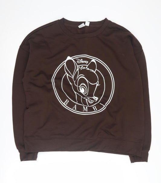 Disney Bambi Women's Brown Pullover Sweatshirt Size L