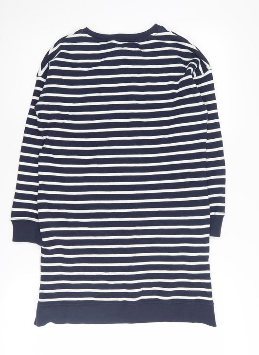 Next Girls Blue Striped Sequin Star Pullover Sweatshirt 9 Years