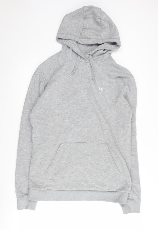 MP Men's Grey Pullover Hoodie, Size L, Regular Fit