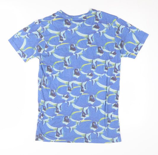 ASOS Unisex Blue Graphic Print T-Shirt XS