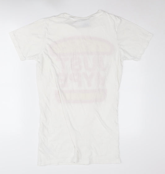 Hype Men's White Graphic Print T-Shirt Size S