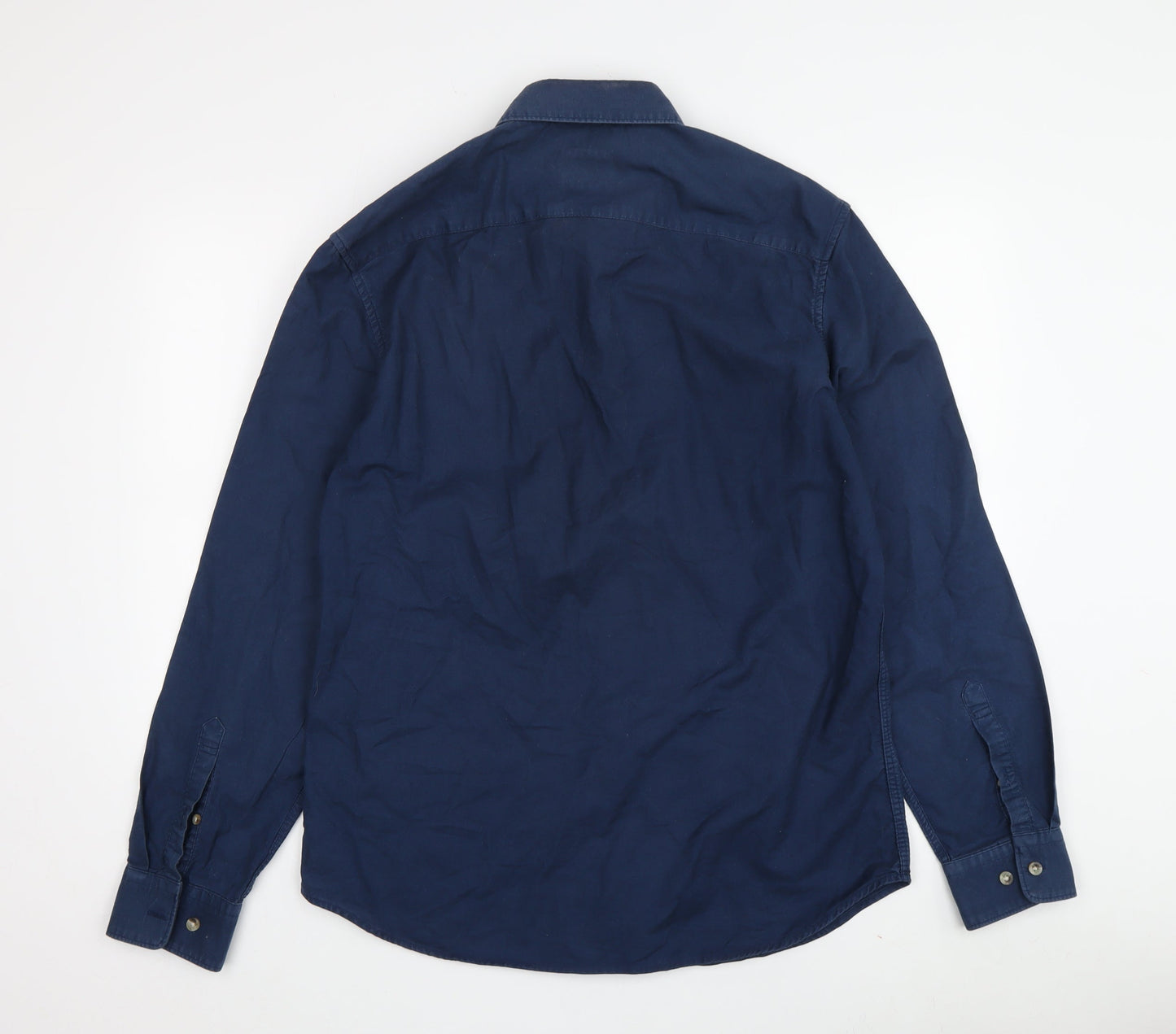 Marks and Spencer Men's Blue Regular Fit Shirt, M