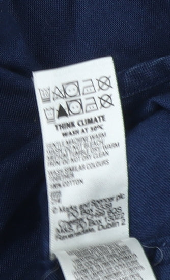 Marks and Spencer Men's Blue Regular Fit Shirt, M