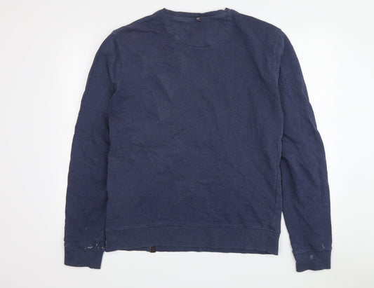 Pretty Green Men's Blue Graphic Pullover Sweatshirt, S