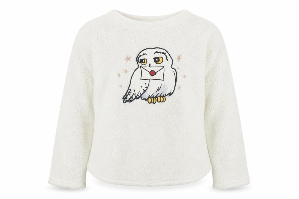 Harry Womens Potter White Fleece Pyjama Top 2XS