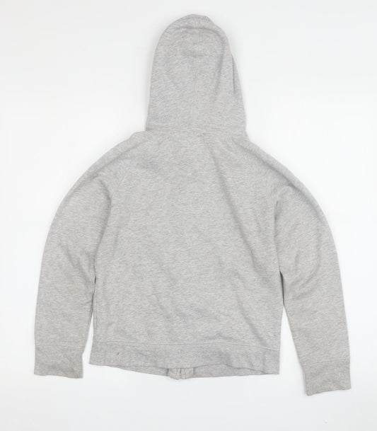 Gap Girls Grey Hoodie L Size Full Zip Logo Fleece