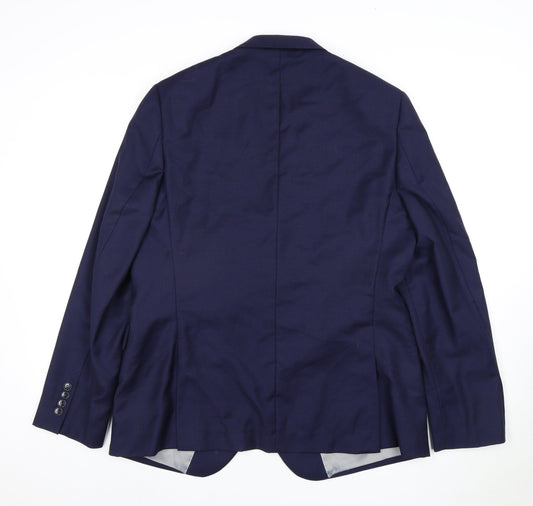 DKNY Men's Blue Suit Jacket 44 Chest Regular Fit