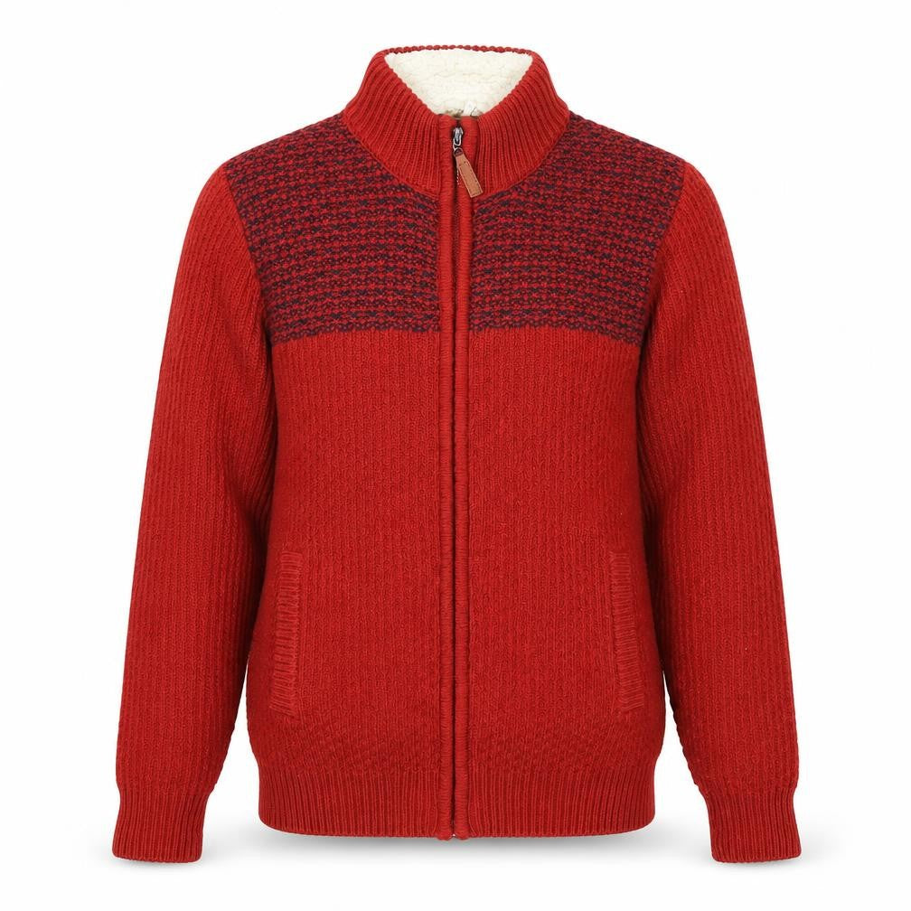 Cotton Mens Traders Red Full Zip Jumper S