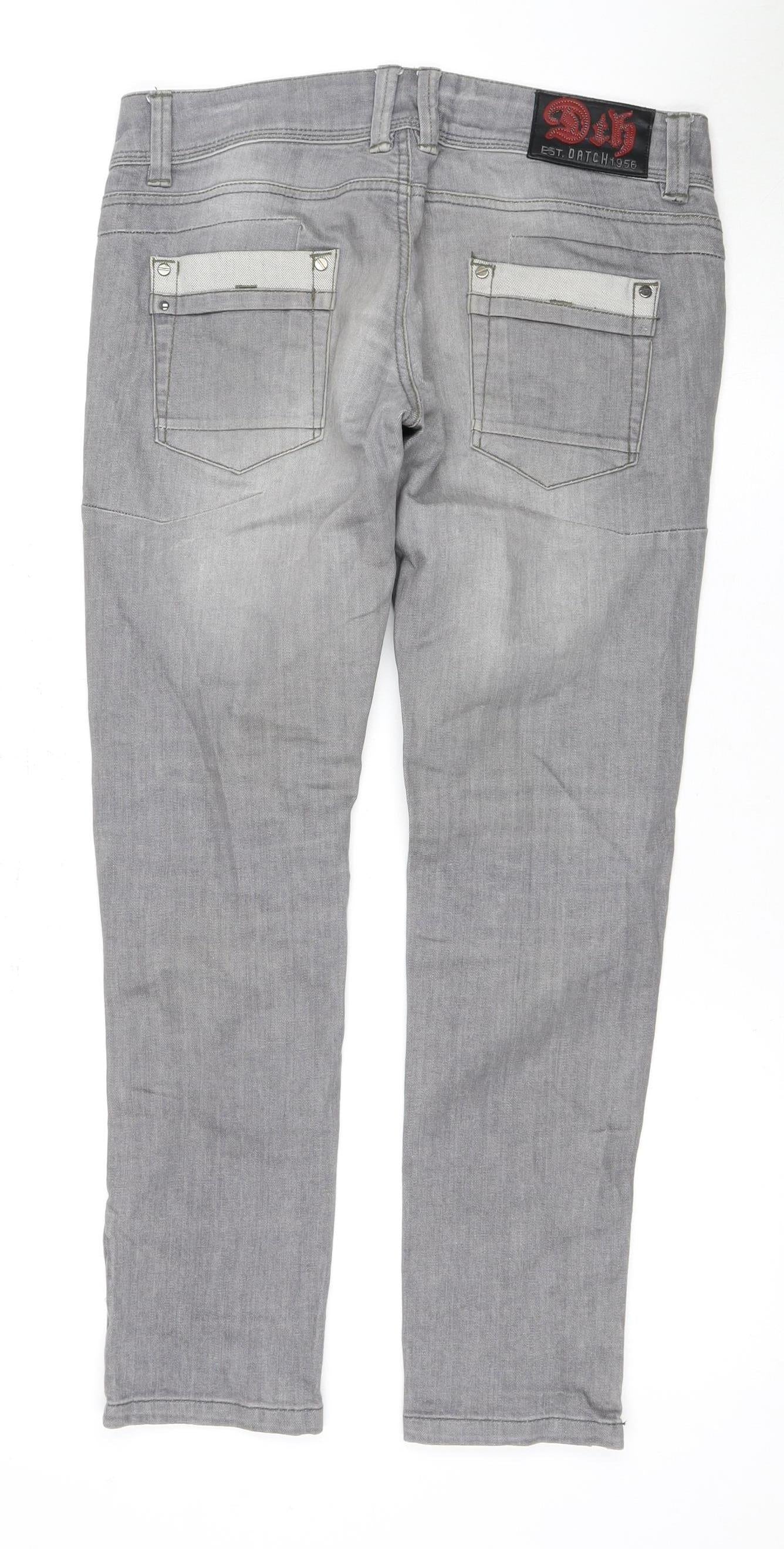 Dutch Women's Grey Skinny Jeans Size 30 with Ankle Zip