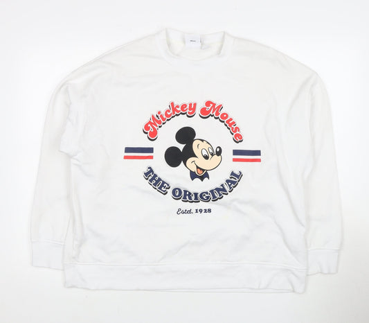 Disney Unisex White Pullover Sweatshirt L