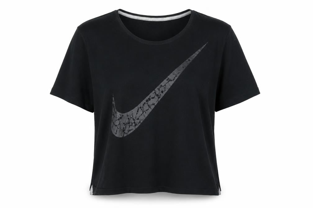 Womens UK Size M Nike Black Polyester Blend T-Shirt